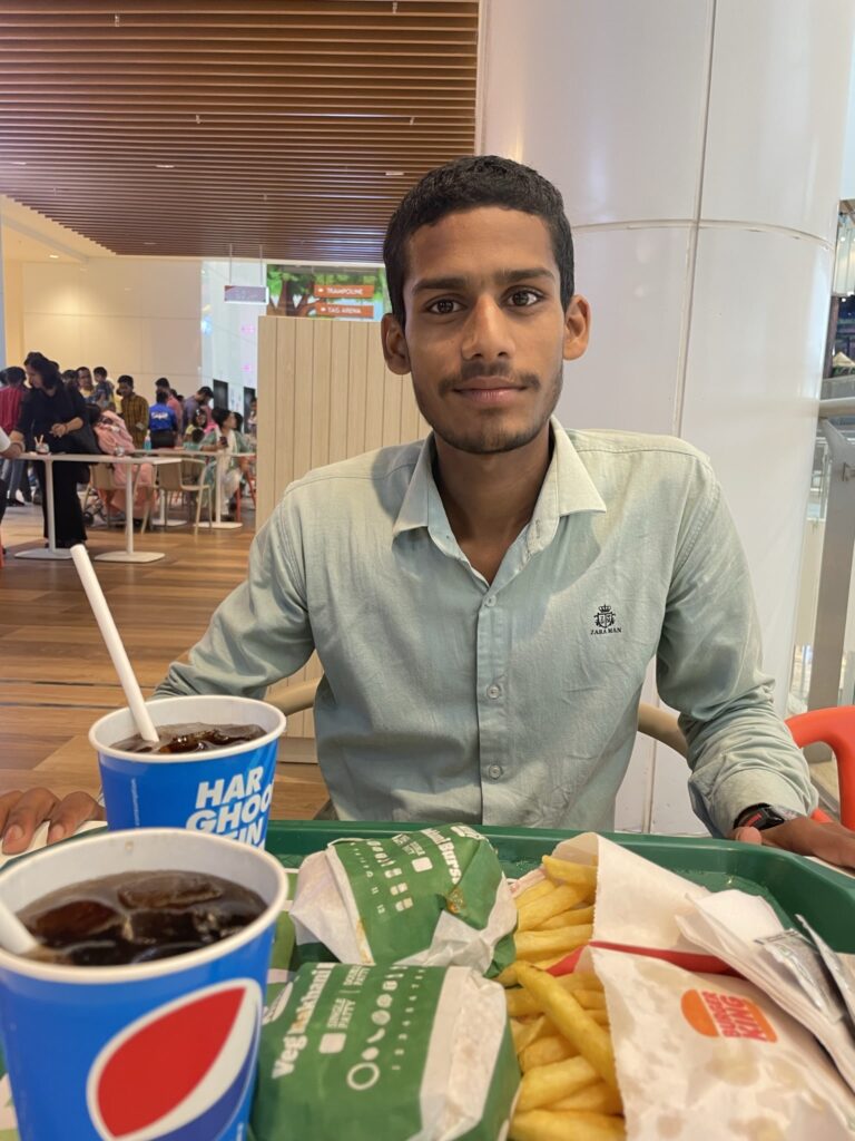 Amit Prajapati Eating Fries at LuLu Mall, lucknow_SKP