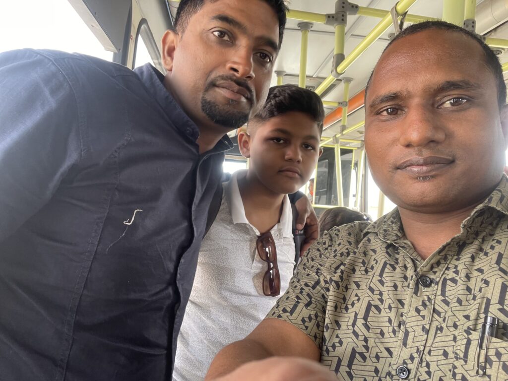 Rohit, Aarush & Sunil Prajapati in metro Train