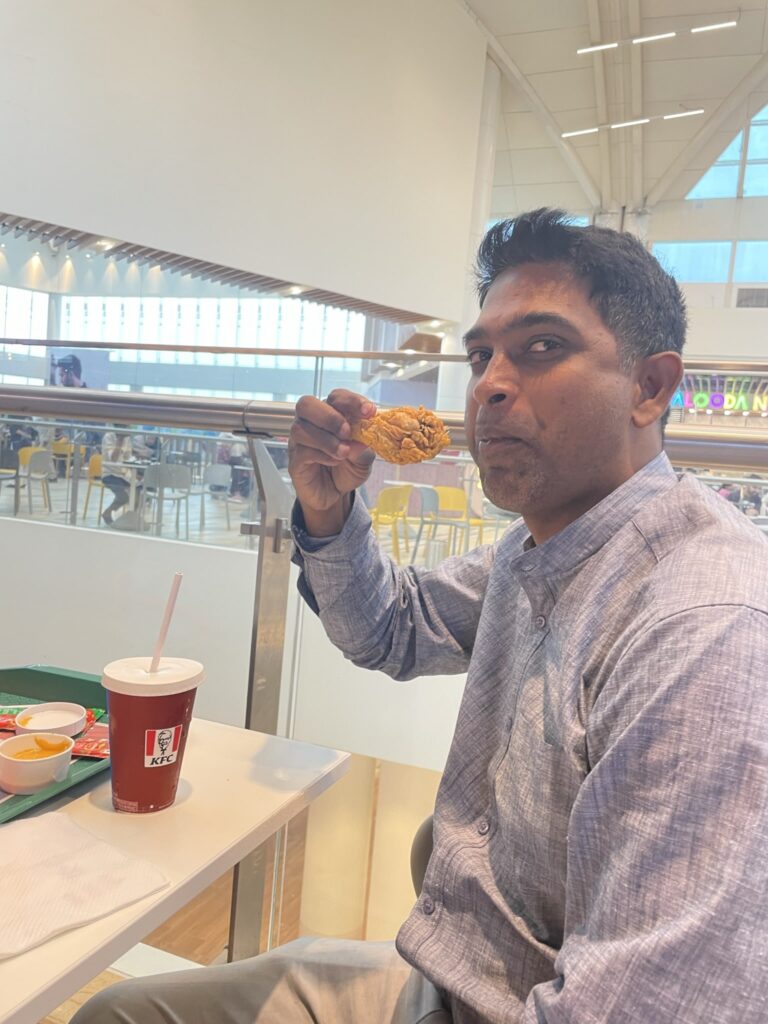 Rohit eating Chicken at LuLu Mall, lucknow_SKP