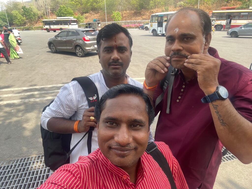 Sunil Prajapati, Nitesh & Umesh at Tirumala Bus Stand