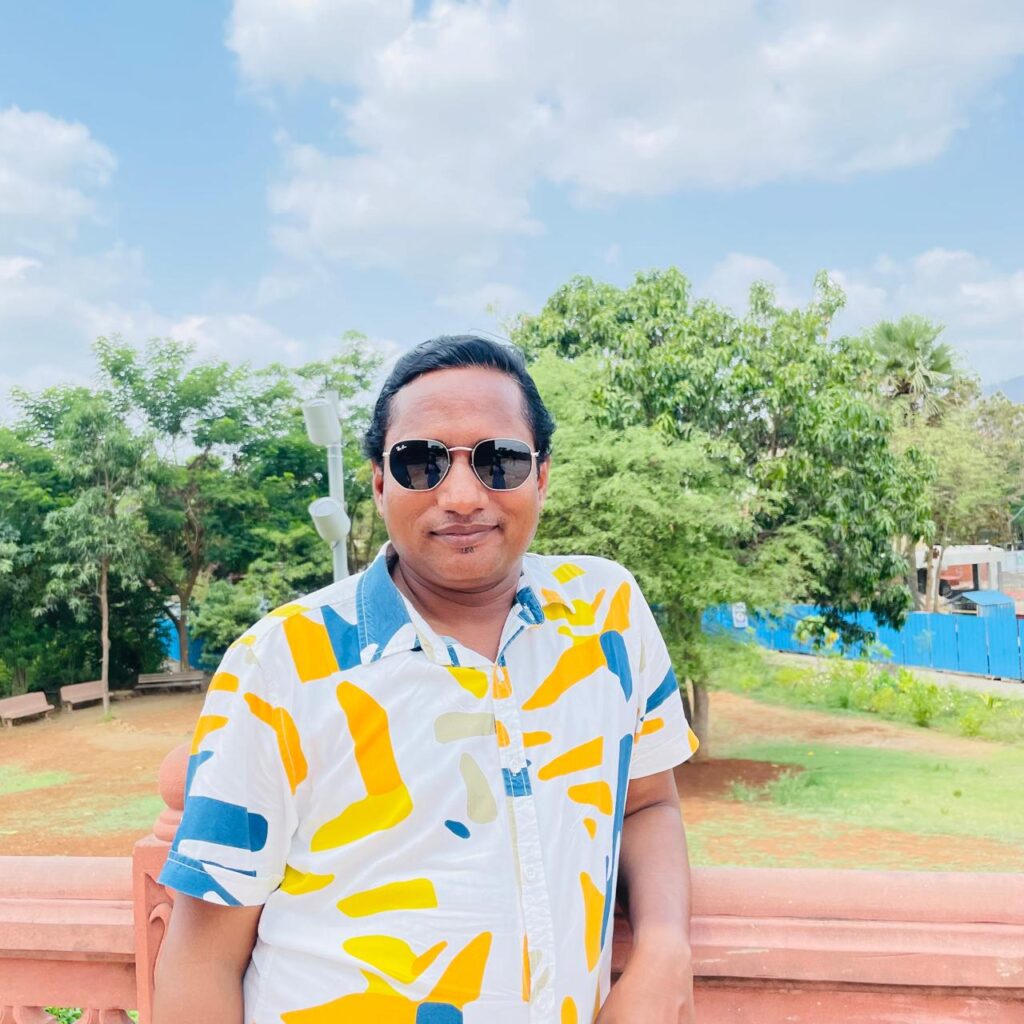Sunil Prajapati at Temple at Mini Vrindavan, Palghar