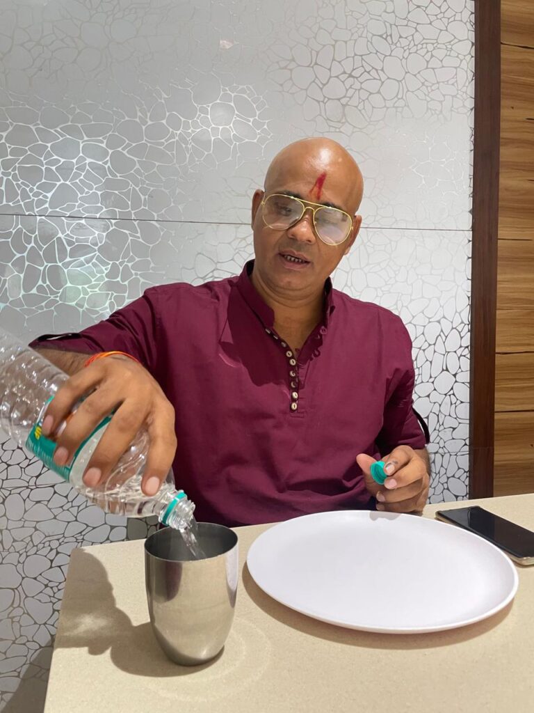 Umesh taking Lunch at Tirumala_SKP