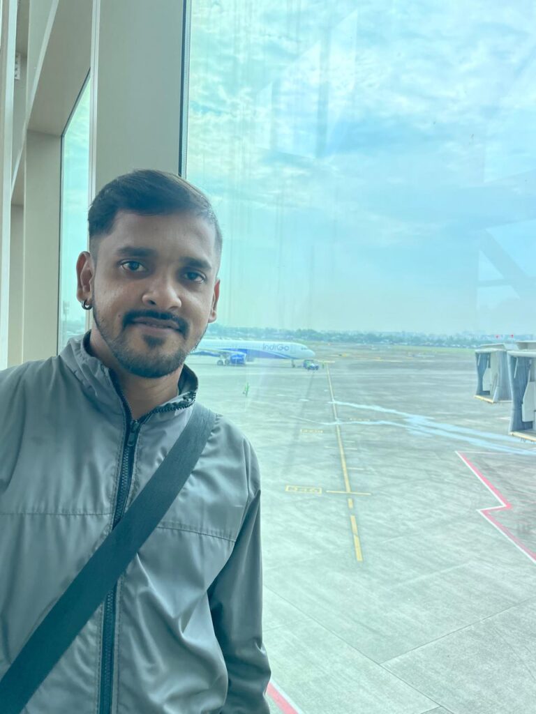 Prasad waiting for Flight_SKP