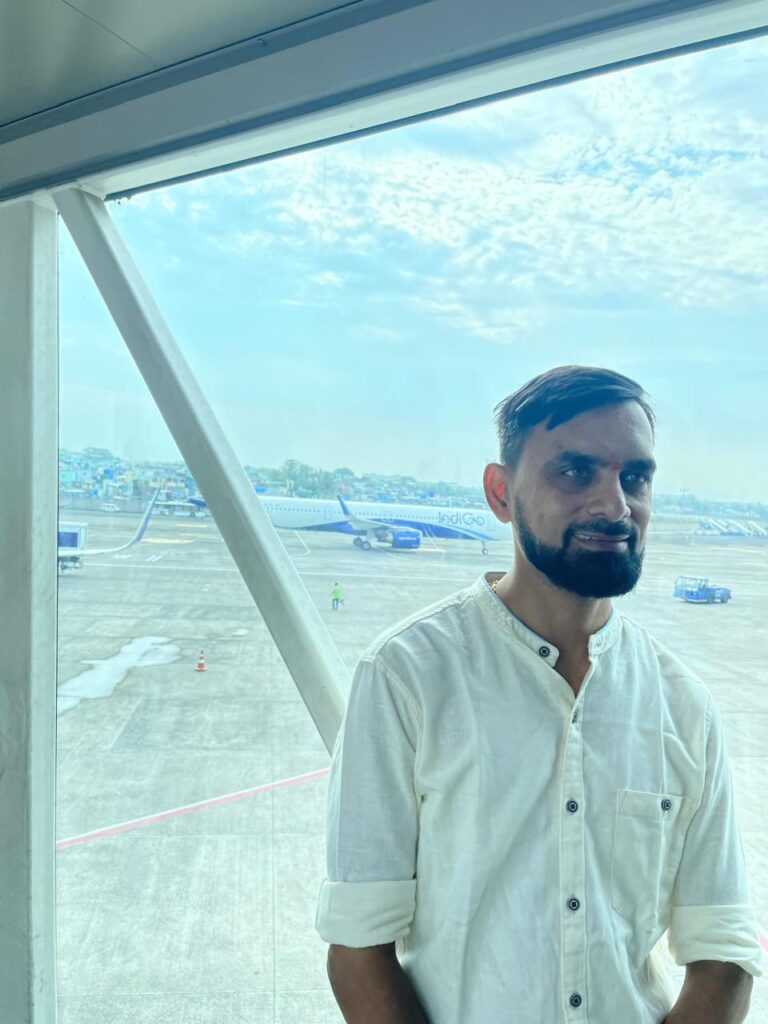 Sachin waiting for Flight_SKP