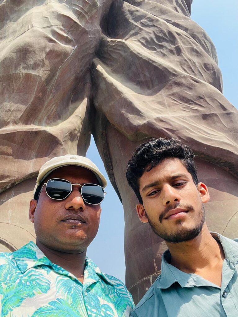 Sunil Prajapati & Amit at the Feet of Sardar Patel