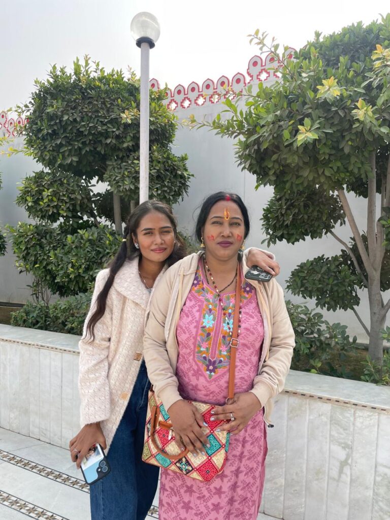 SKP Princy & Suman Inside Temple Mahalaxmi, Sikar