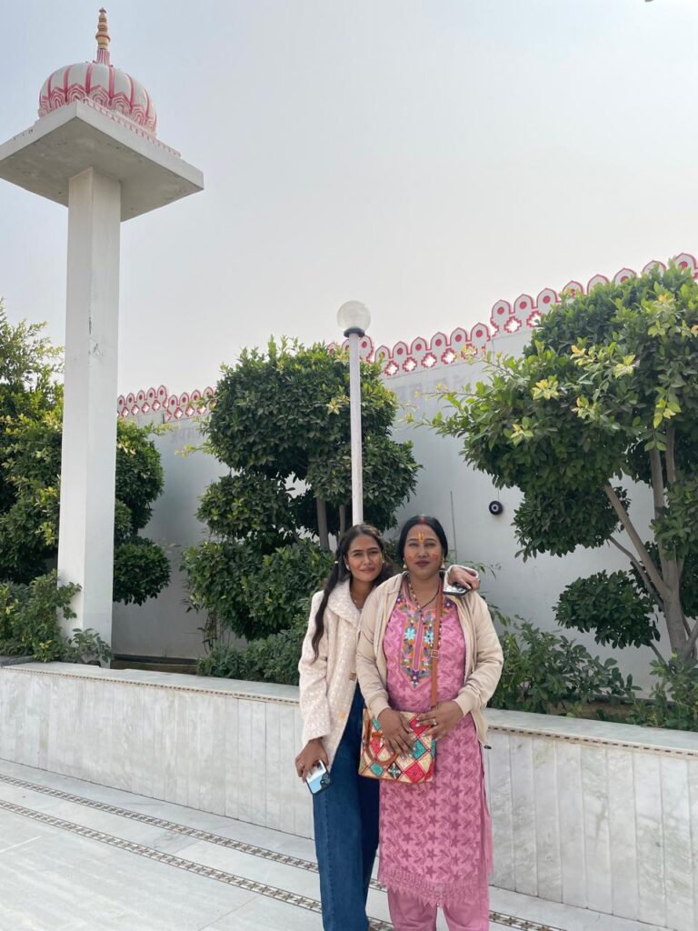 SKP Princy & Suman at Temple Mahalaxmi, Sikar