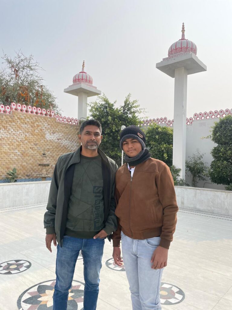 SKP Rohit & Aarush at Temple Mahalaxmi Sikar