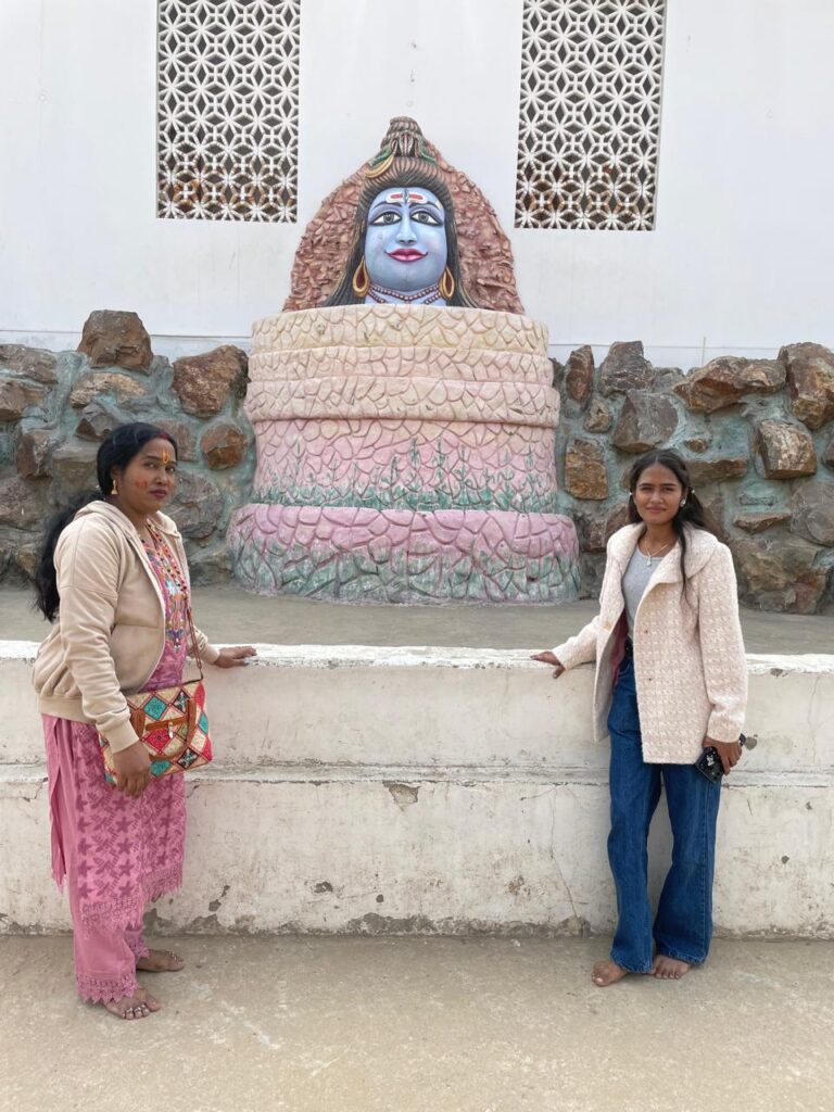 SKP Suman & Princy at Temple Mahalaxmi, Sikar